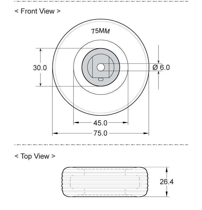 Rubber Wheel with Brake 75mm - Image 6