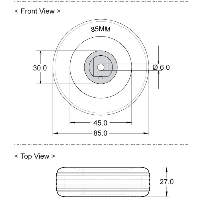 Rubber Wheel with Brake 85mm - Image 8